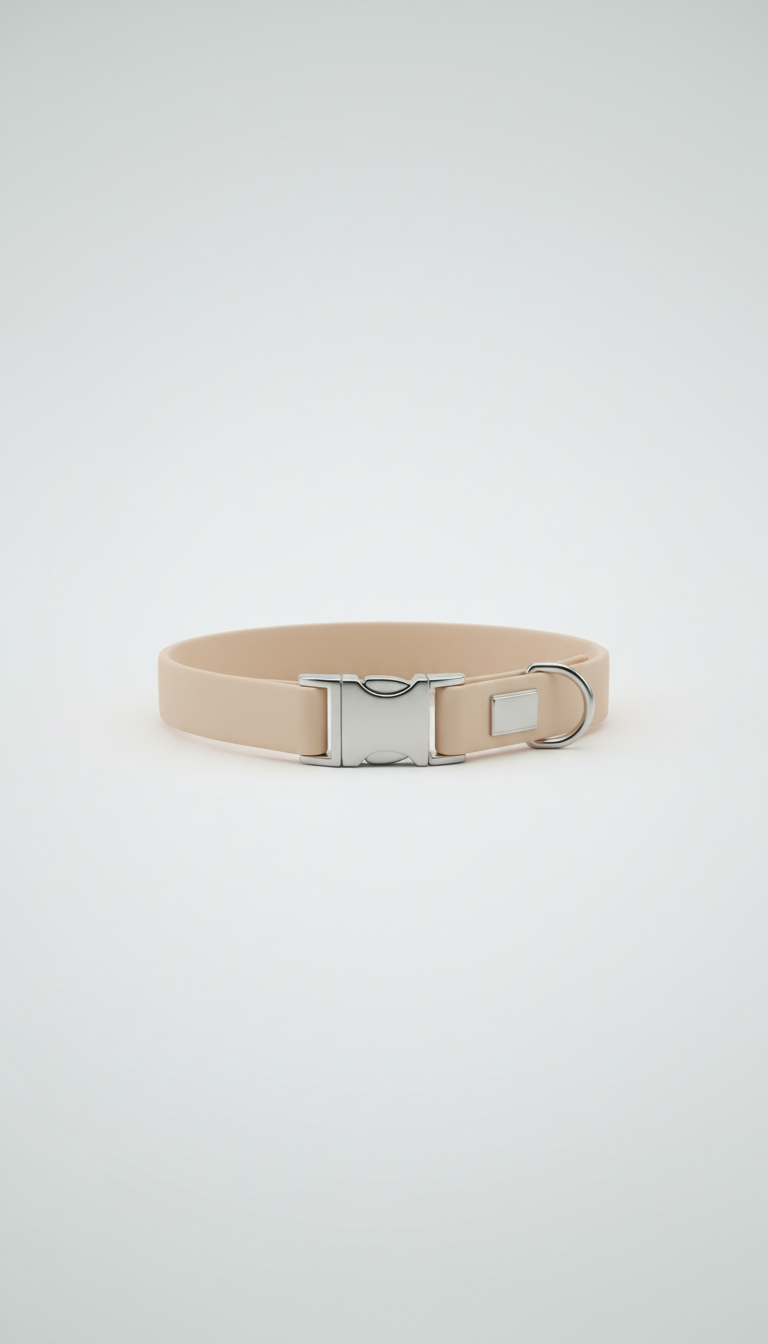 Sand Beige Minimalist Cat Collar